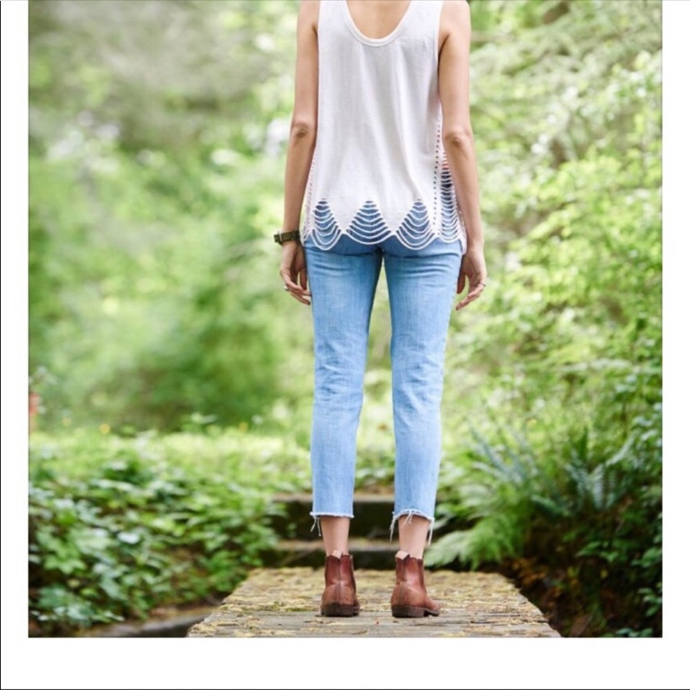 Anthropologie Pepin- Echo CutOut Tank White Xs NWT - Picture 2 of 5
